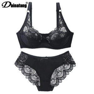 Plus Size Lace Push-Up Bra and Panty Set – Supportive & Elegant Lingerie for Fuller Figures