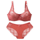 Sinvera Ultra Soft Lace Plus Size Bra & Panty Set – Padded Full Coverage Lingerie for Women