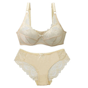 Sinvera Ultra Soft Lace Plus Size Bra & Panty Set – Padded Full Coverage Lingerie for Women