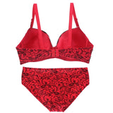 Sinvera Plus Size Lace Underwire Bra Set – Padded BCDE Cup Lingerie