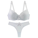 Sinvera Plus Size Lace Push-Up Bra Set – Molded Cup, Padded, BCDE Sizes