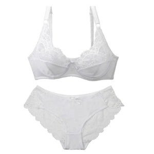 Sinvera Ultra Soft Lace Plus Size Bra & Panty Set – Padded Full Coverage Lingerie for Women
