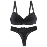 Sinvera Plus Size Lace Push-Up Bra Set – Molded Cup, Padded, BCDE Sizes
