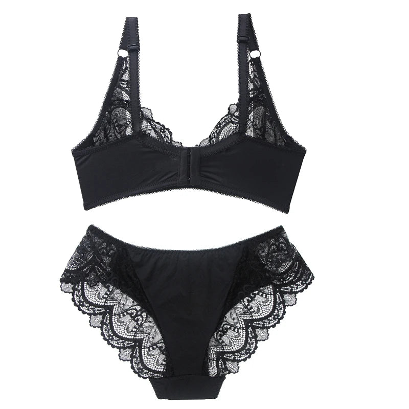 Plus Size Lace Push-Up Bra and Panty Set – Supportive & Elegant Lingerie for Fuller Figures