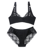 Plus Size Lace Push-Up Bra and Panty Set – Supportive & Elegant Lingerie for Fuller Figures