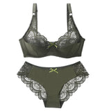 Sinvera Ultra Soft Lace Plus Size Bra & Panty Set – Padded Full Coverage Lingerie for Women