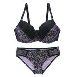 Sinvera Plus Size Lace Underwire Bra Set – Padded BCDE Cup Lingerie