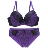 Sinvera Plus Size Lace Underwire Bra Set – Padded BCDE Cup Lingerie