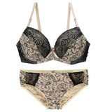 Sinvera Plus Size Lace Underwire Bra Set – Padded BCDE Cup Lingerie