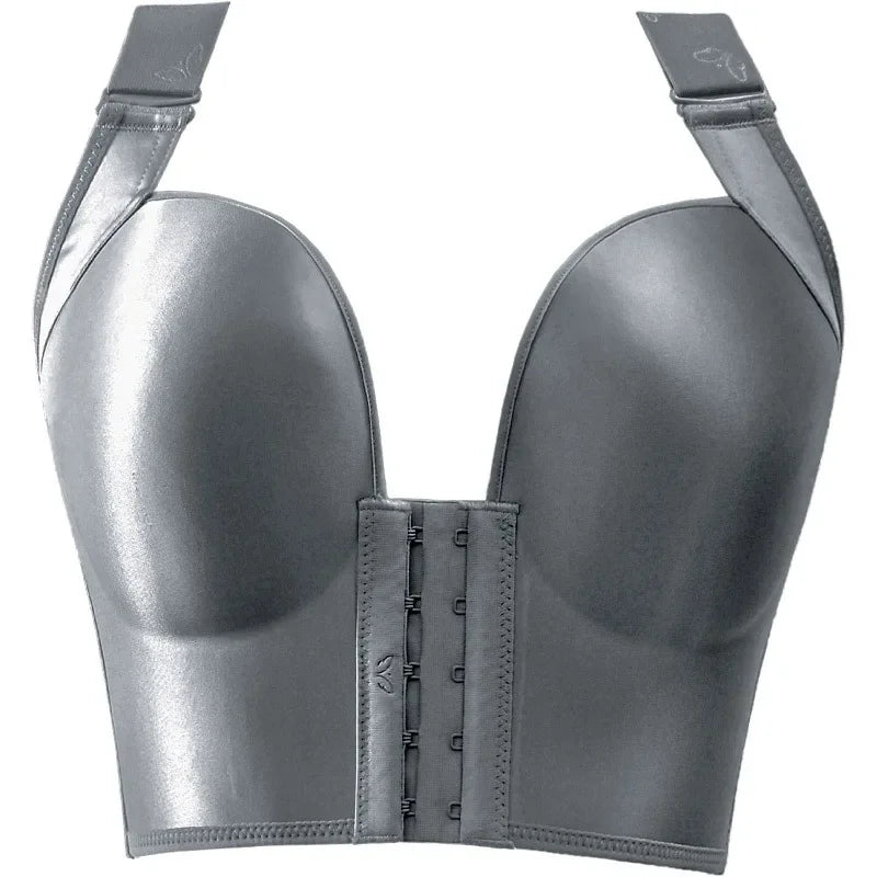 Sinvera Plus Size Deep Cup Shaping Bra – Front Closure, Full Coverage, Wireless Comfort