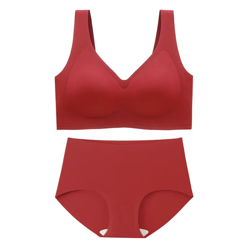 Sinvera Dikişsiz ve Desteksiz Büyük Beden Sütyen & Külot Takımı – Sarkan Göğüsleri Toparlayıcı Rahat Kalıp, M–5XL (40–120 kg)