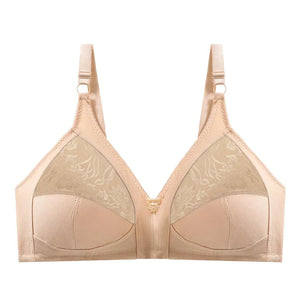 Sinvera Plus Size Wireless Cotton Lace Bra – Deep V, Soft & Supportive, C to G Cup