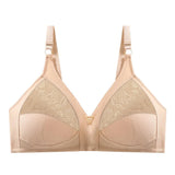Sinvera Plus Size Wireless Cotton Lace Bra – Deep V, Soft & Supportive, C to G Cup