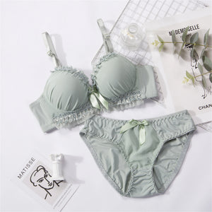 Soft Wireless Push-Up Lingerie Set with Adjustable Straps – Comfortable Everyday Bra & Panty Set