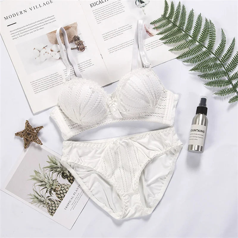 Lace Wireless Bra & Panty Set – Push-Up, Soft and Comfortable Lingerie