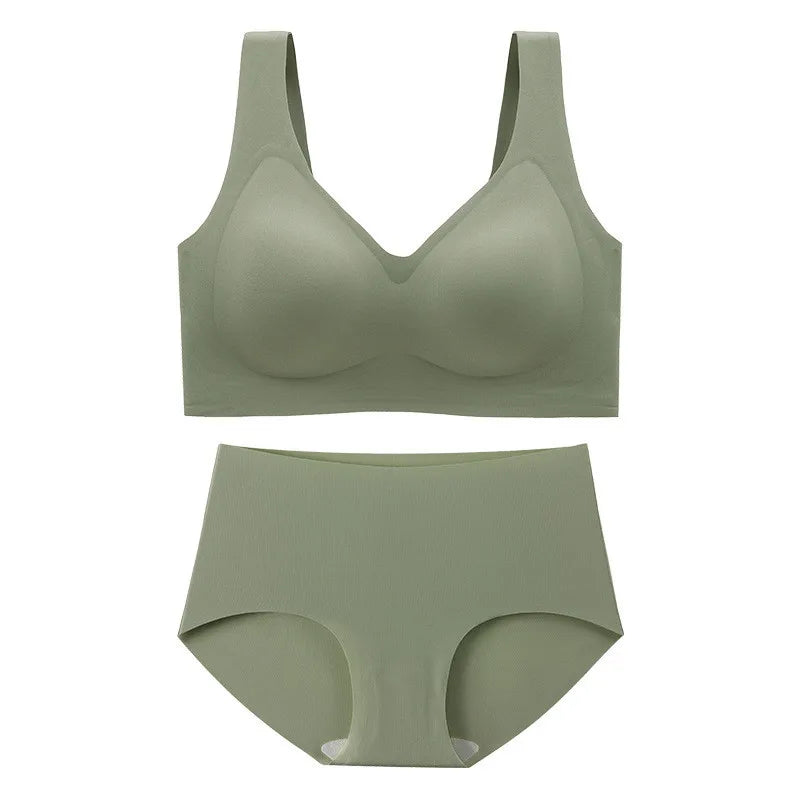 Sinvera Dikişsiz ve Desteksiz Büyük Beden Sütyen & Külot Takımı – Sarkan Göğüsleri Toparlayıcı Rahat Kalıp, M–5XL (40–120 kg)