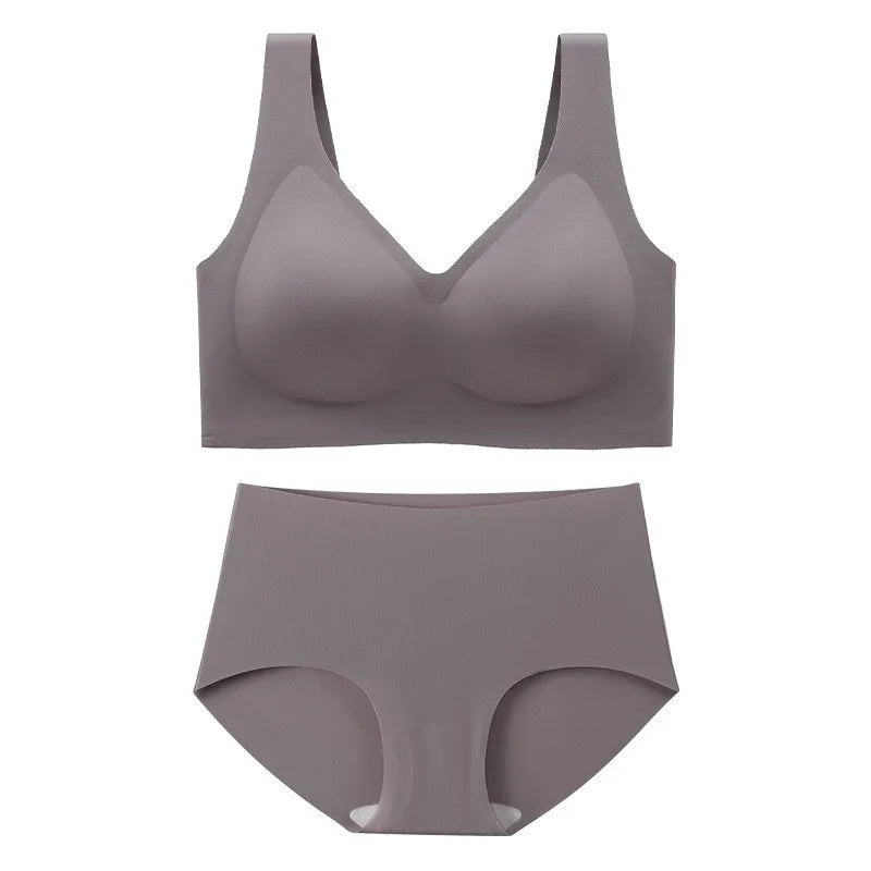 Sinvera Dikişsiz ve Desteksiz Büyük Beden Sütyen & Külot Takımı – Sarkan Göğüsleri Toparlayıcı Rahat Kalıp, M–5XL (40–120 kg)