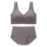Sinvera Dikişsiz ve Desteksiz Büyük Beden Sütyen & Külot Takımı – Sarkan Göğüsleri Toparlayıcı Rahat Kalıp, M–5XL (40–120 kg)