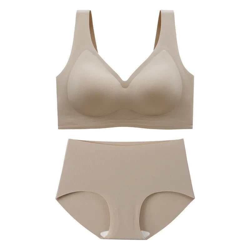 Sinvera Dikişsiz ve Desteksiz Büyük Beden Sütyen & Külot Takımı – Sarkan Göğüsleri Toparlayıcı Rahat Kalıp, M–5XL (40–120 kg)