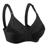 Sinvera Plus Size Wireless Cotton Lace Bra – Deep V, Soft & Supportive, C to G Cup