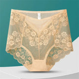 Sinvera Plus Size Lace Mesh Panties – High Waist Shaping Briefs for Tummy Control & Comfort (M-XXXL)
