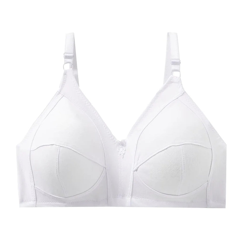 Sinvera Plus Size Wireless Cotton Lace Bra – Deep V, Soft & Supportive, C to G Cup