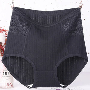 Sinvera™ High Waist Lace Cotton Briefs – Breathable Plus Size 6XL Shaping Panty for Women