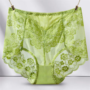 Sinvera Plus Size Lace Mesh Panties – High Waist Shaping Briefs for Tummy Control & Comfort (M-XXXL)