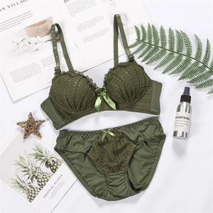 Lace Wireless Bra & Panty Set – Push-Up, Soft and Comfortable Lingerie