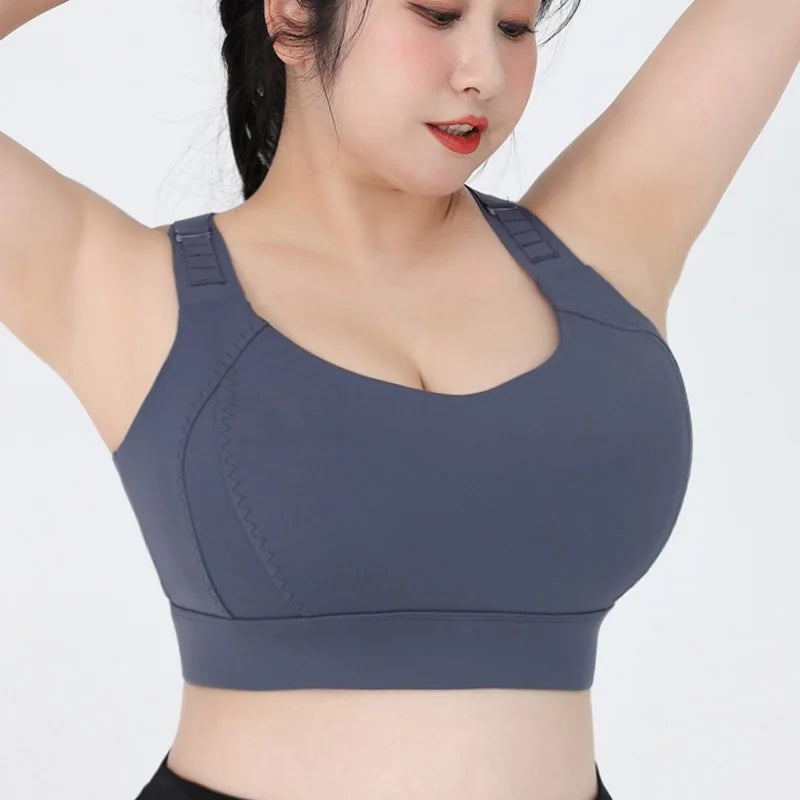 Sinvera Ultra Support Plus Size Sports Bra – 5XL High Impact Wireless Gym Bralette for Curvy Women