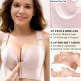 Sinvera Plus Size Deep Cup Shaping Bra – Front Closure, Full Coverage, Wireless Comfort