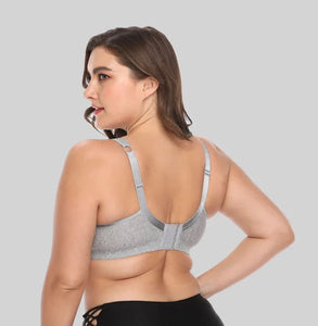 Sinvera Plus Size Wireless Cotton Lace Bra – Deep V, Soft & Supportive, C to G Cup