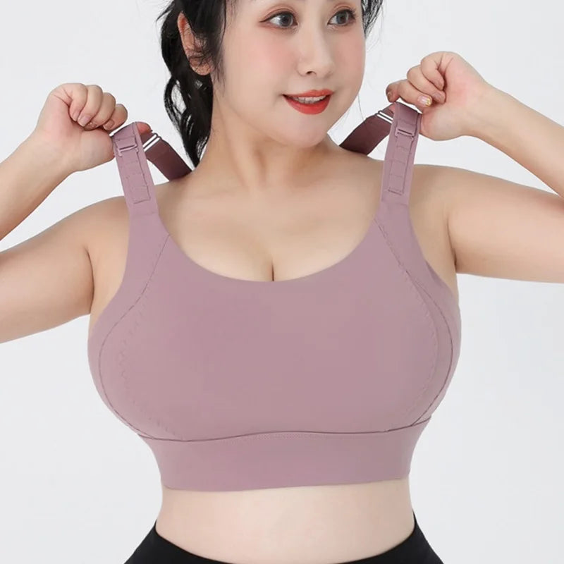 Sinvera Ultra Support Plus Size Sports Bra – 5XL High Impact Wireless Gym Bralette for Curvy Women