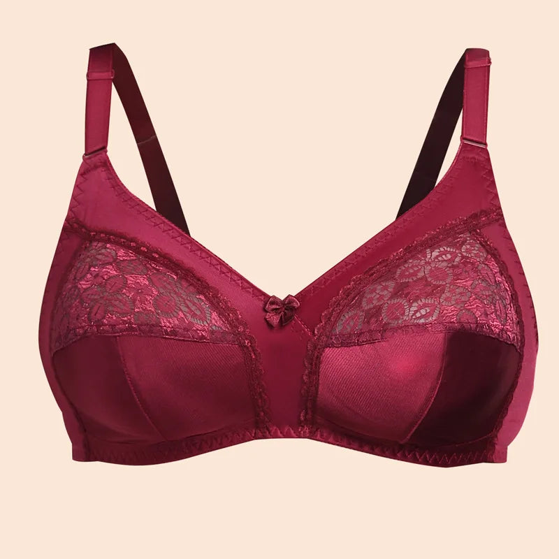 Sinvera Plus Size Lace Full Cup Bra – Wireless, Ultra-Thin, Supportive & Comfortable (85–110C)