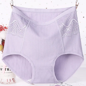 Sinvera™ High Waist Lace Cotton Briefs – Breathable Plus Size 6XL Shaping Panty for Women