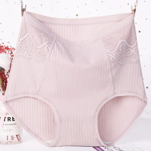 Sinvera™ High Waist Lace Cotton Briefs – Breathable Plus Size 6XL Shaping Panty for Women