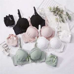 Soft Wireless Push-Up Lingerie Set with Adjustable Straps – Comfortable Everyday Bra & Panty Set