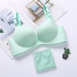 Seamless Wireless Push-Up Bra & Panty Set – 3/4 Cup, Adjustable Straps