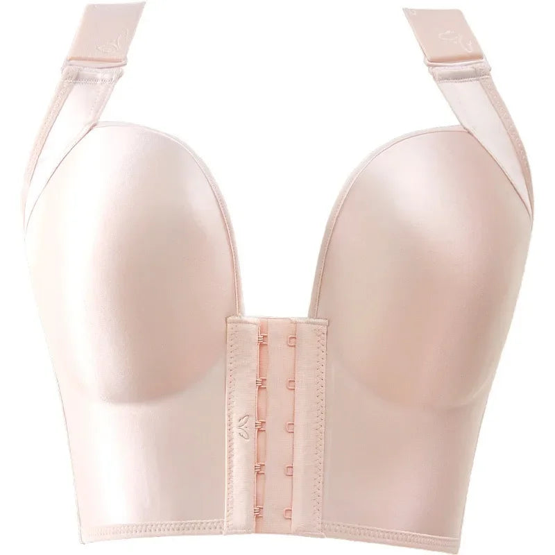 Sinvera Plus Size Deep Cup Shaping Bra – Front Closure, Full Coverage, Wireless Comfort
