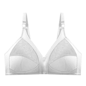 Sinvera Plus Size Wireless Cotton Lace Bra – Deep V, Soft & Supportive, C to G Cup