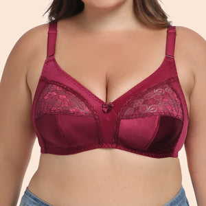 Sinvera Plus Size Lace Full Cup Bra – Wireless, Ultra-Thin, Supportive & Comfortable (85–110C)