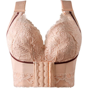 Sinvera Seamless Front Closure Push-Up Bra – Plus Size, Wireless, Comfortable Lift Support for Everyday Wear