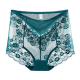 Sinvera Plus Size Lace Mesh Panties – High Waist Shaping Briefs for Tummy Control & Comfort (M-XXXL)