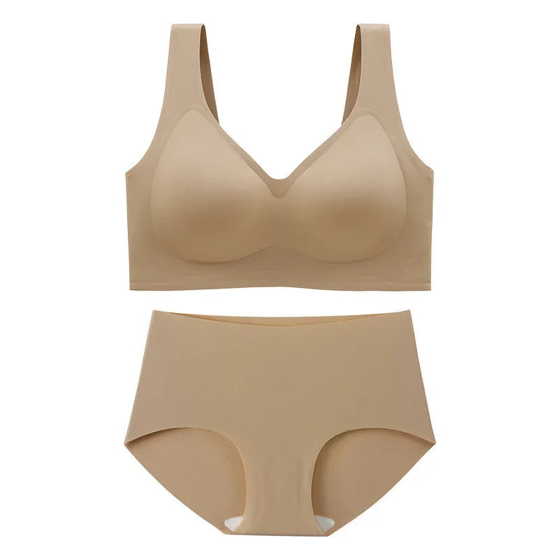 Sinvera Dikişsiz ve Desteksiz Büyük Beden Sütyen & Külot Takımı – Sarkan Göğüsleri Toparlayıcı Rahat Kalıp, M–5XL (40–120 kg)