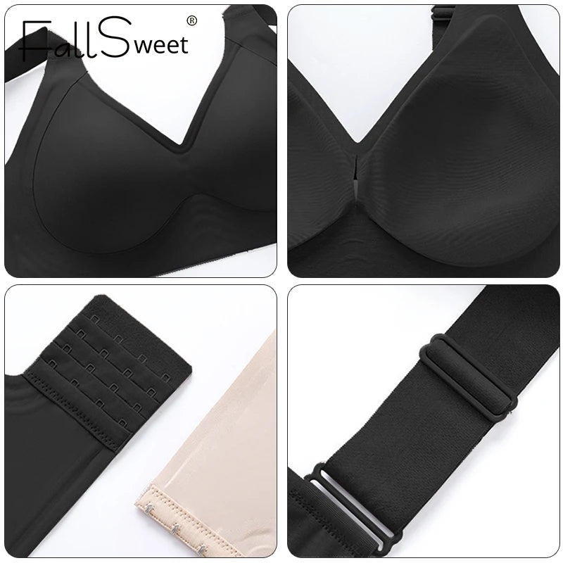 Sinvera Seamless Wireless Plus Size Bra – Ultra-Comfort Bralette for Women M to 6XL