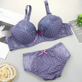 Plus Size Lace Push-Up Bra & Panty Set – Padded BCDE Cup Lingerie for Women