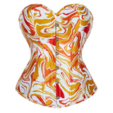 Sinvera Curve™ Plus Size Overbust Corset – Shaping Lace-Up Bustier with Bold Graffiti Design