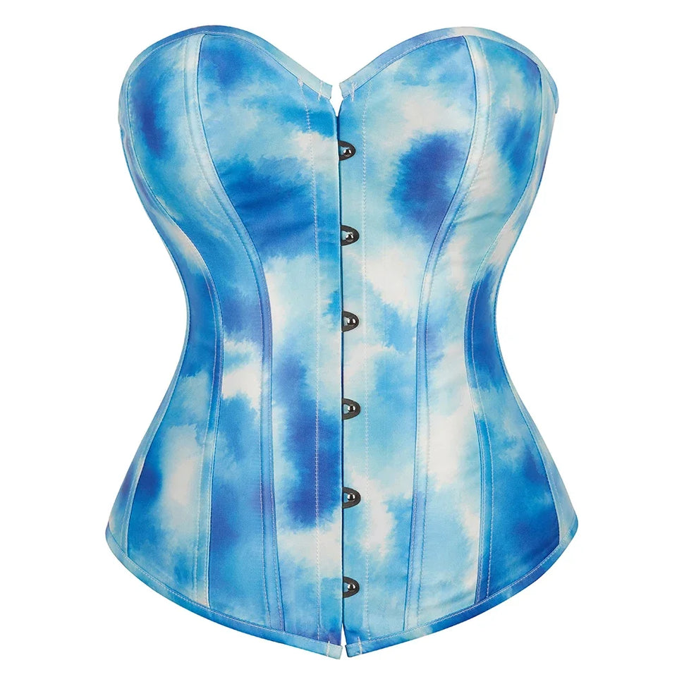 Sinvera Curve™ Plus Size Overbust Corset – Shaping Lace-Up Bustier with Bold Graffiti Design