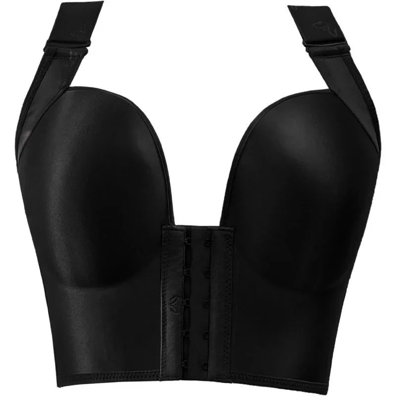 Sinvera Plus Size Deep Cup Shaping Bra – Front Closure, Full Coverage, Wireless Comfort