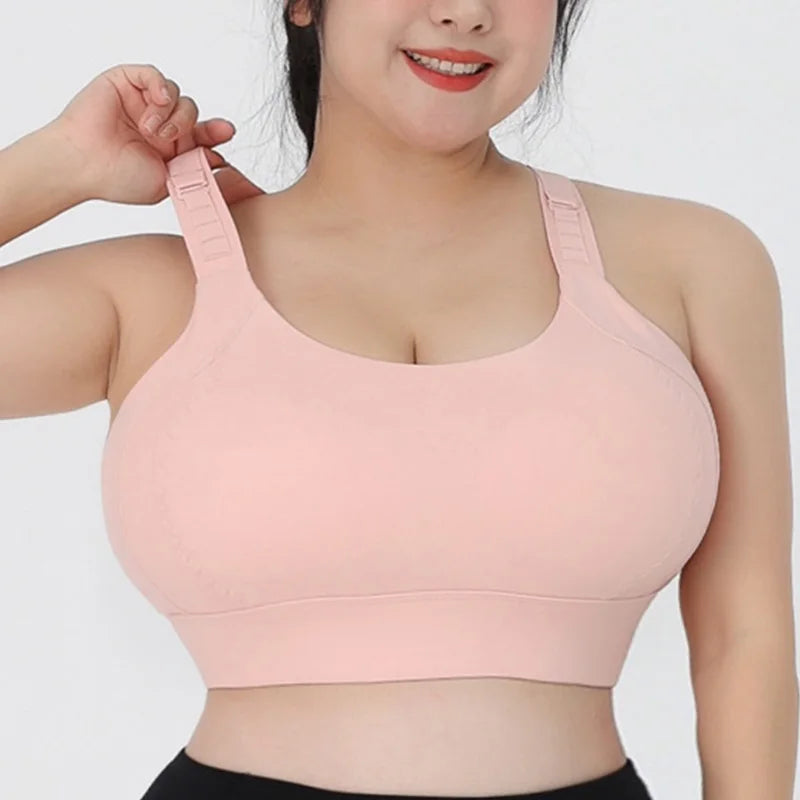 Sinvera Ultra Support Plus Size Sports Bra – 5XL High Impact Wireless Gym Bralette for Curvy Women